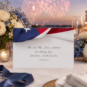 Elegant American Flag Wedding Envelope