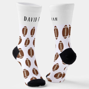 Elegant American Football Ball Monogram  Socks