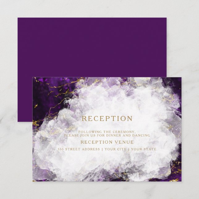 Elegant Amethyst Crystal Geode Invitation (Front/Back)