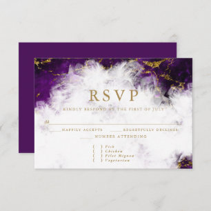 Elegant Amethyst Crystal Geode RSVP Card