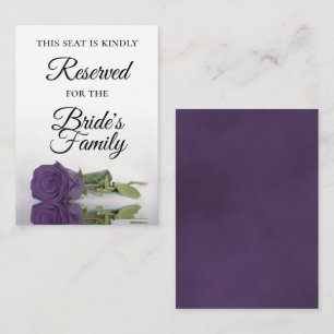 Elegant Amethyst Purple Rose Wedding Reserved Place Card
