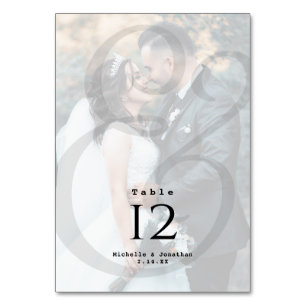Elegant Ampersand 2 Photo Wedding Table Number