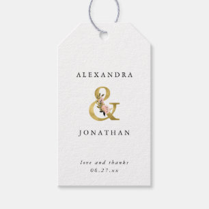 Elegant Ampersand Gold and Blush Wedding Gift Tags