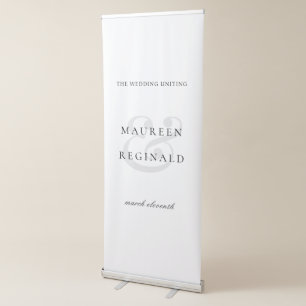 Elegant Ampersand Minimal Modern Wedding Retractable Banner