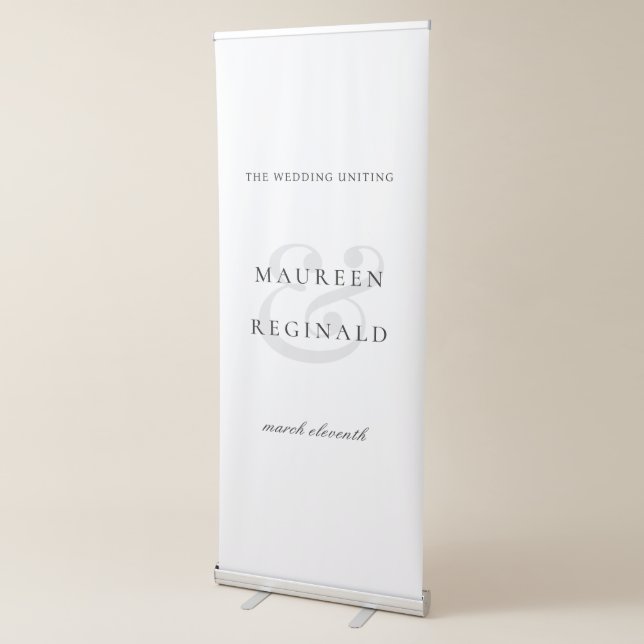 Elegant Ampersand Minimal Modern Wedding Retractable Banner (3/4)