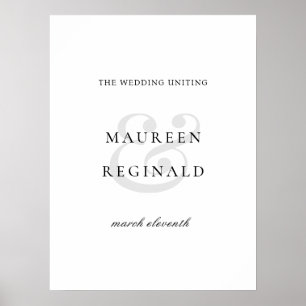 Elegant Ampersand Minimal Modern Wedding Sign