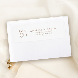 Elegant Ampersand Mocha Wedding Return Address