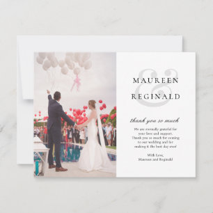 Elegant Ampersand Modern Simple Photo Wedding Thank You Card