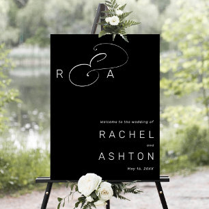 Elegant Ampersand Monogram Wedding Welcome Sign