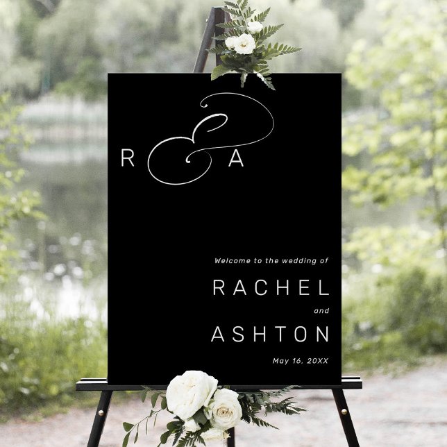 Elegant Ampersand Monogram Wedding Welcome Sign (Creator Uploaded)