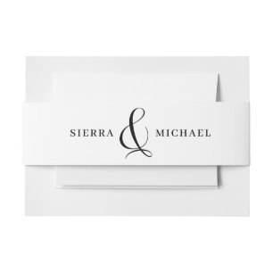 Elegant Ampersand   Personalised Classic Wedding Invitation Belly Band