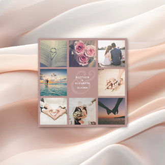 Elegant Ampersand Photo Collage Wedding Thank You