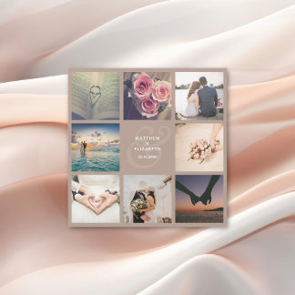 Elegant Ampersand Photo Collage Wedding Thank You
