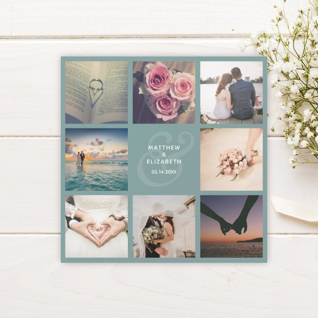 Elegant Ampersand Photo Collage Wedding Thank You (Creator Uploaded)