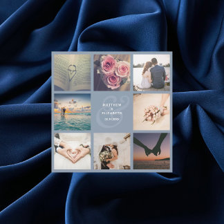 Elegant Ampersand Photo Collage Wedding Thank You