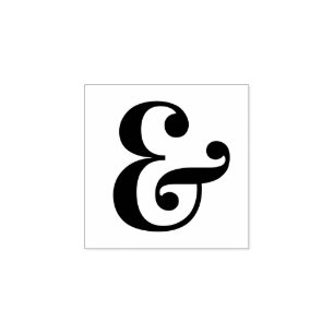 Elegant Ampersand Sign Symbol Rubber Stamp