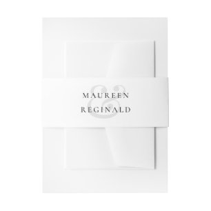Elegant Ampersand Simple Modern Wedding Invitation Belly Band