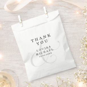 Elegant Ampersand Thank You Wedding Favour Tags Bags
