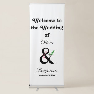 Elegant Ampersand Vertical Retractable Banner