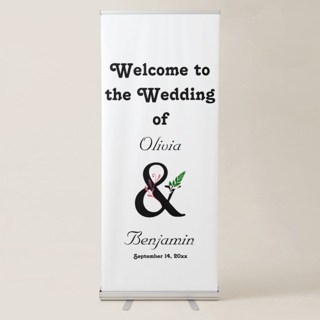 Elegant Ampersand Vertical Retractable Banner (Front)