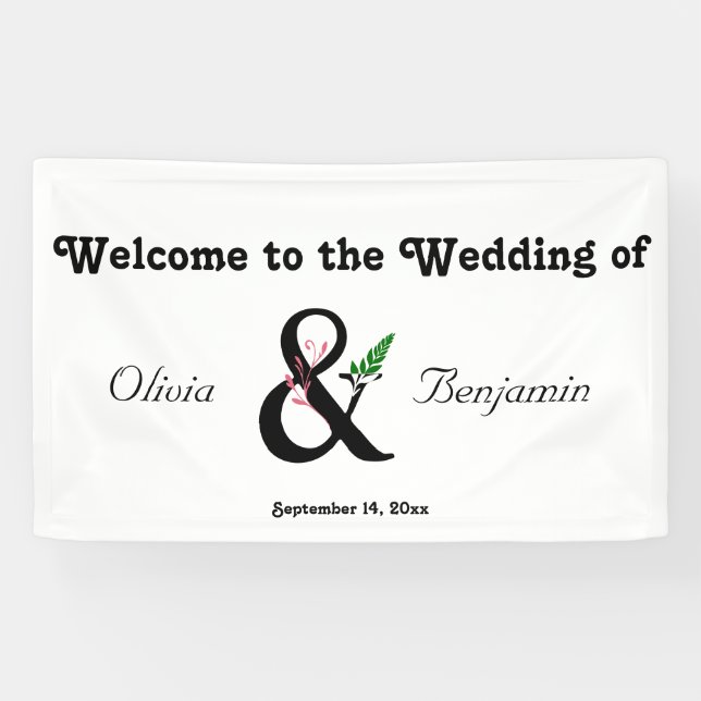 Elegant Ampersand Wedding Banner (Horizontal)
