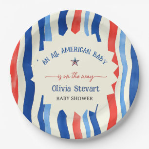 Elegant An All American Baby 4th July Baby Shower Paper Plate