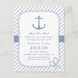 Elegant Anchor Nautical Baby Shower Invitations