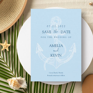 Elegant Anchor Nautical Beach Save the Date