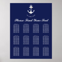 Elegant Anchor Nautical Wedding Seating Chart