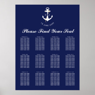 Elegant Anchor Nautical Wedding Seating Chart