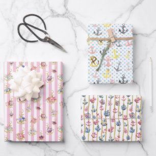 Elegant Anchor Wrapping Paper Sheets