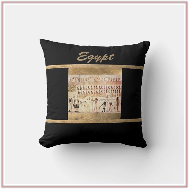 Elegant Ancient Egypt Black Throw Pillow (Creator Uploaded)
