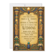 Elegant Ancient Egyptian Gold Wedding Invitation