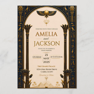 Elegant Ancient Egyptian Wedding Invitation