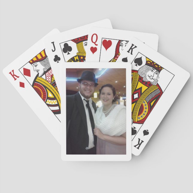 Elegant and Artsy Cute Couple Design Playing Cards (Back)