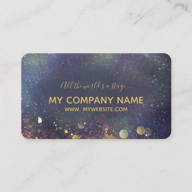 Elegant and Arty Glittery Purple Business Card (Front)