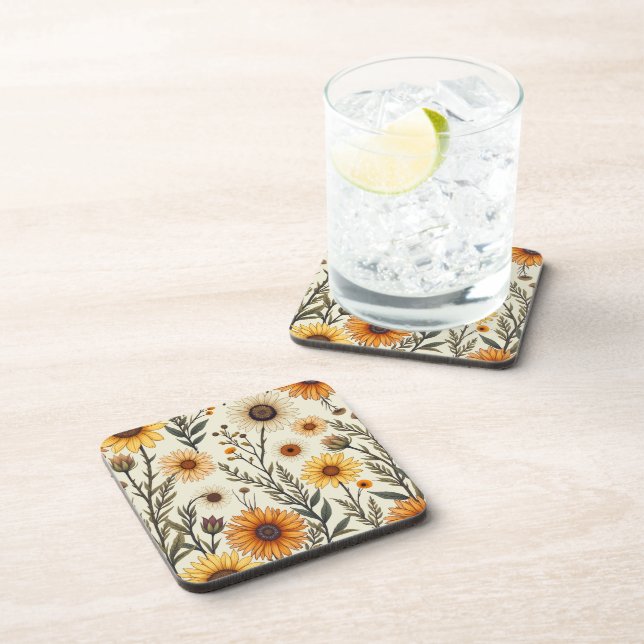  elegant and beautiful  flowers. coaster (Right Side)