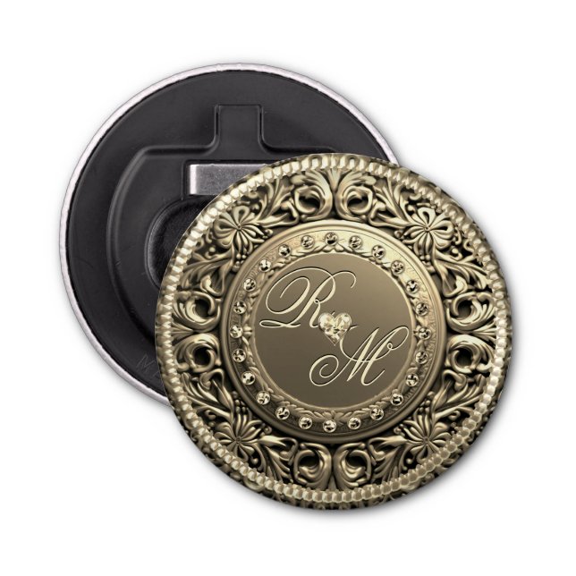 Elegant and Beautiful Monogram Bottle Opener (Front)