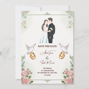 Elegant and beautiful wedding invitation