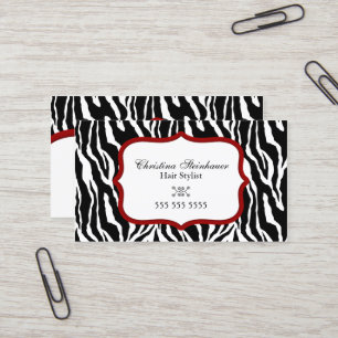 Elegant and Bold Zebra Print Business Card