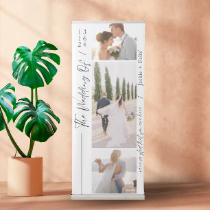 Elegant and Chic Calligraphy Wedding Photo Retractable Banner