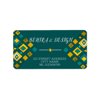 Elegant and chic colourful geometric pattern label