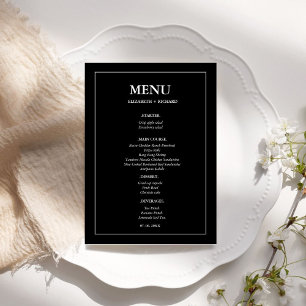 Elegant And Chic couple shower Bridal Shower Menu