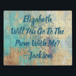 Elegant and Chic Faux Gold Promposal Jigsaw Puzzle<br><div class="desc">Create your own elegant and chic Promposal or Proposal jigsaw puzzle. Lovely faux gold coloured background accents your own personal monogram message.</div>