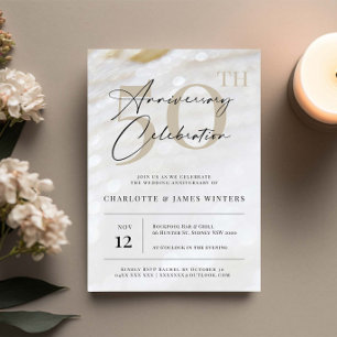 Elegant and classic pearl texture 50th anniversary invitation