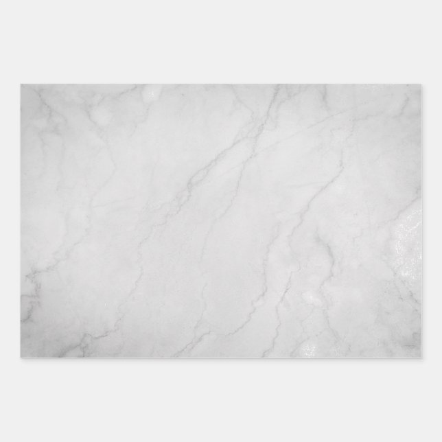 Elegant and Classic White Marble Wrapping Paper Sheet (Front)