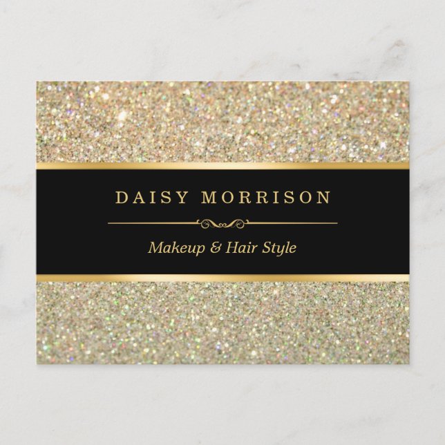 Elegant and Classy Gold Glitter Sparkles Postcard (Front)