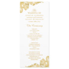 Elegant and Classy Gold Lace Wedding Program
