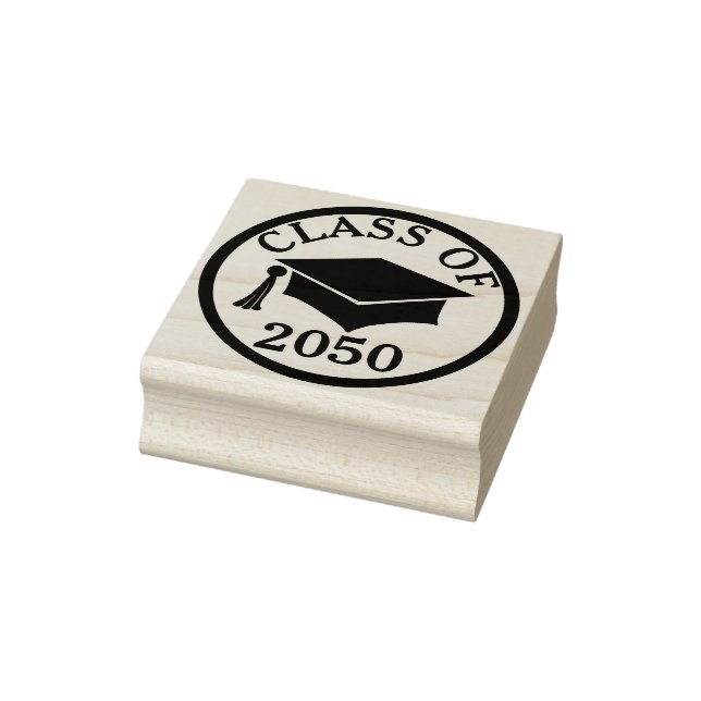 Elegant and Classy Grad Cap Class Year Rubber Stamp (Stamp)