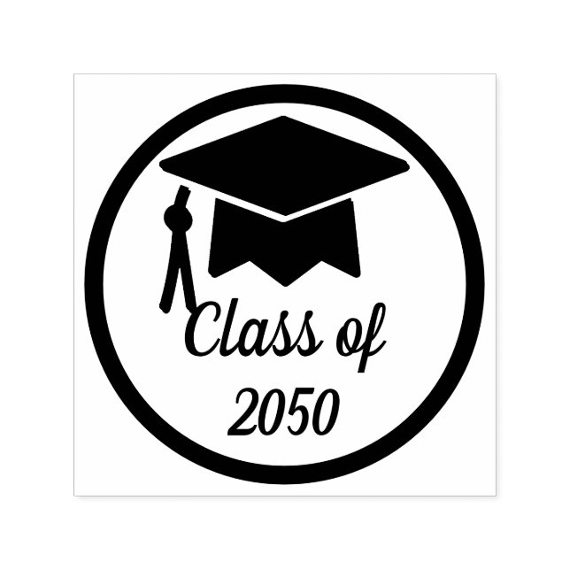 Elegant and Classy Grad Cap Class Year Self-inking Stamp (Design)